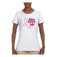thumbnail image 2 of Wild Bobby, Never Give Up Fight Cancer, Breast Cancer Awareness, Women Graphic Tee, White, 3X-Large, 2 of 4
