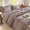 Mocha Gingham, variant on Red Gingham Ruffle Duvet Cover Twin Size, 2 Pieces Soft Pre-Washed Microfiber Checked Plaid Comforter Cover Set, Vintage Farmhouse Bedding Set(Red Gingham, Twin 68"x90")
