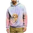 thumbnail image 2 of Pet Carrier Hoodie for Men Colorful Kitten Cat Puppy Holder Kangaroo Pocket Cozy Soft Dog Pouch Winter Drawstring Oversized Sweatshirt with Pockets Pullover Top Hoodies, 2 of 5