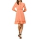 thumbnail image 2 of INSPIRE CHIC Vestido A-Line de Chifón con Volantes en Capa y Mangas 3/4 con Goma M Salmón, 2 of 7