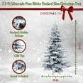 thumbnail image 3 of Christmas Time 7.5-Ft Unlit Silverado Pine White Flocked Slim Artificial Christmas Tree with Metal Stand | High Quality Realistic Foliage | Foldable for Easy Storage | Xmas Decor | CT-SV075-NLFL, 3 of 6