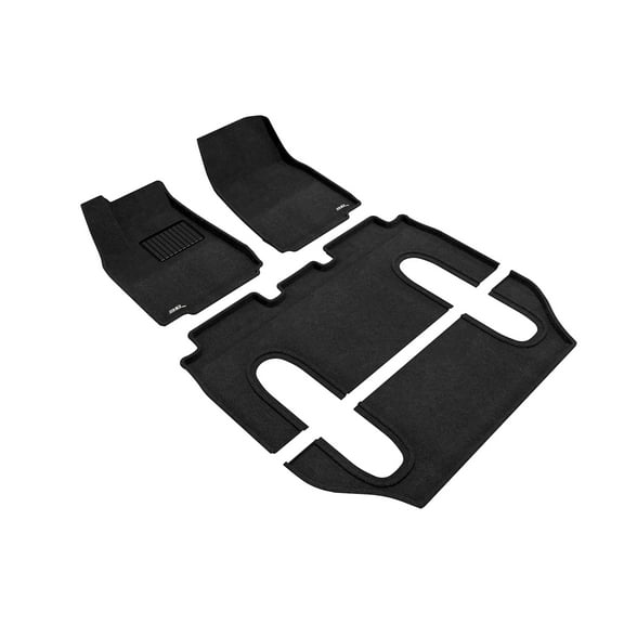 3D MAXpider Custom Fit Elegant Floor Mat (Black) for 2016-2021 Tesla Model X 6-SEAT - 1ST Row 2ND Row 3RD Row