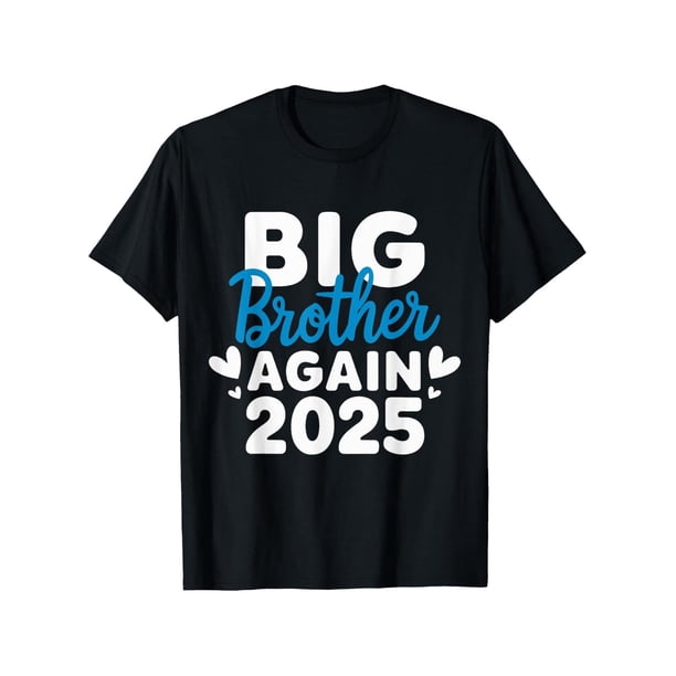 Boy's Big Brother Again 2025 Print T-shirt Youngsters Round Neck Tees Tops Casual Comfy Clothes, Conventional Version, Leisure , Four Seasons
