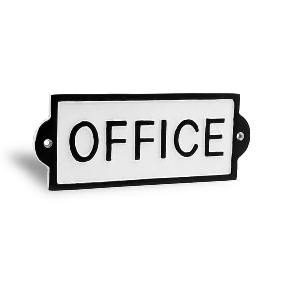 Cat Iron Black White Home Office Door Sign Business Shop Rustic Metal Wall Plaque Farmhouse Decor