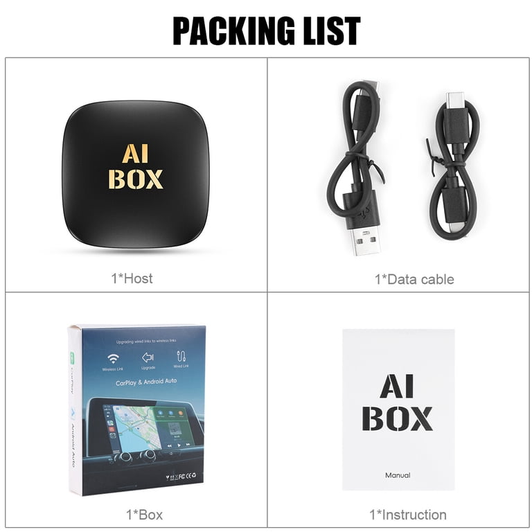 Wireless CarPlay AI Box Android Auto Adapter WIFI Converter with