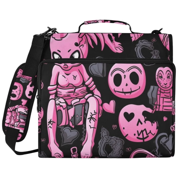 ALAZA Zipper Binder Magic Ghost Pattern 2 inch 3 Ring 500 Sheet Capacity Trapper Keeper File Folder Organizer Bag