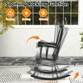 thumbnail image 5 of Costway Set of 2 Wood Rocking Chair Porch Rocker Indoor Outdoor Seat Glossy Finish Black, 5 of 7