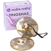 Meditation Bell - Tingsha Cymbals with Straps - Meditation Chime Tibetan Bell for Healing Yoga Meditation in a Box by Mudra Crafts, Plain 2.5 Inches