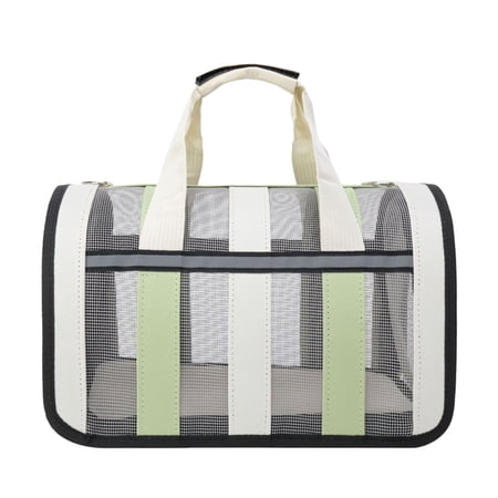 Pet for Cats Portable Soft Edged Travel Handbag Breathable Netted Space and Removable Washable Pad for Indoor Outdoor Use 34x24 cm Light Green