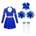 thumbnail image 4 of vastwit Uniforme de Cheerleading pour Filles Manches Longues Tenue de Danse Costume de Cosplay Cheer Leader B Bleu 14, 4 of 7