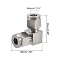 thumbnail image 2 of Uxcell 90 Degree Union Elbow 8mm to 8mm OD Tube Stainless Steel Compression Tube Fitting, 2 of 5