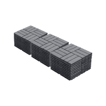 Interlocking Deck Tiles - 30 PCS 12x12 Light Gray Wood Plastic Composite Flooring for Outdoor Patio, Balcony, Poolside - Weather Resistant DIY Tiles