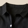 thumbnail image 5 of GaThRRgYP Women's Plus Long Sleeve Mini Dress,Women's Elastic Waist Loose and Comfortable Solid Color Doll Shirt Linen Dress Black XL, 5 of 8