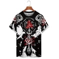 thumbnail image 4 of Nordic ancient warriors Viking 3D digital printing T-shirt summer men's fun pattern T-shirt polyester fabric loose large size fashion trend cool rock style top, 4 of 5