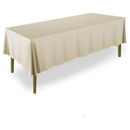 

YfulYde - 10 Premium 60 x 102 Tablecloths for Wedding/Banquet/Restaurant - Rectangular Polyester Fabric Table Cloths - Beige