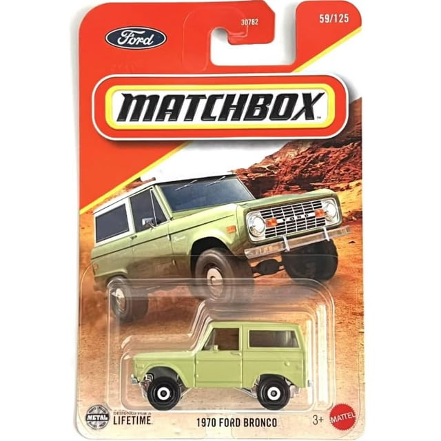 Vehículo de juguete fundido a presión Matchbox 1970 Ford Bronco a escala 1:64