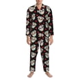 thumbnail image 3 of Vsdgher PUG Mens Pajama Set, Soft Warm Long Sleeve Sleepwear, Cozy Button-Down Pjs for Men-, 3 of 7