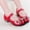 Red, variant on FSYBOA Girls Dress Shoes Size 11(Little Kids), Hook and Loop Strap Closed Toe Dance Low Heel Kids Princess Shoes Red
