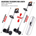 thumbnail image 5 of 24V Electric Cordless Yard Grass Trimmer Lawn Cutter Mower Weed Eater with Wheels & 2 Batteries, 5 of 10