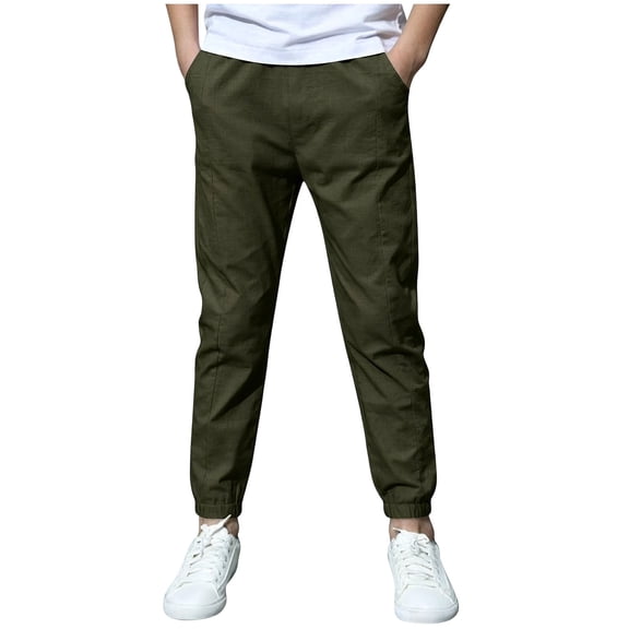 SJLDQY Boys Joggers Summer Lightweight Sweatpants for Boys Solid Color Loose Athletic Trousers with Pockets