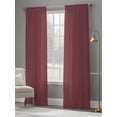 thumbnail image 4 of Red Solid Color Sheer Curtains 84 Inch Length 2 Panels Set Window Treatments, Aesthetics Contemporary Luxury Rod Pocket Semi Curtains for Living Room/Bedroom/Kitchen Décor, 104"W x 84"L, 4 of 7