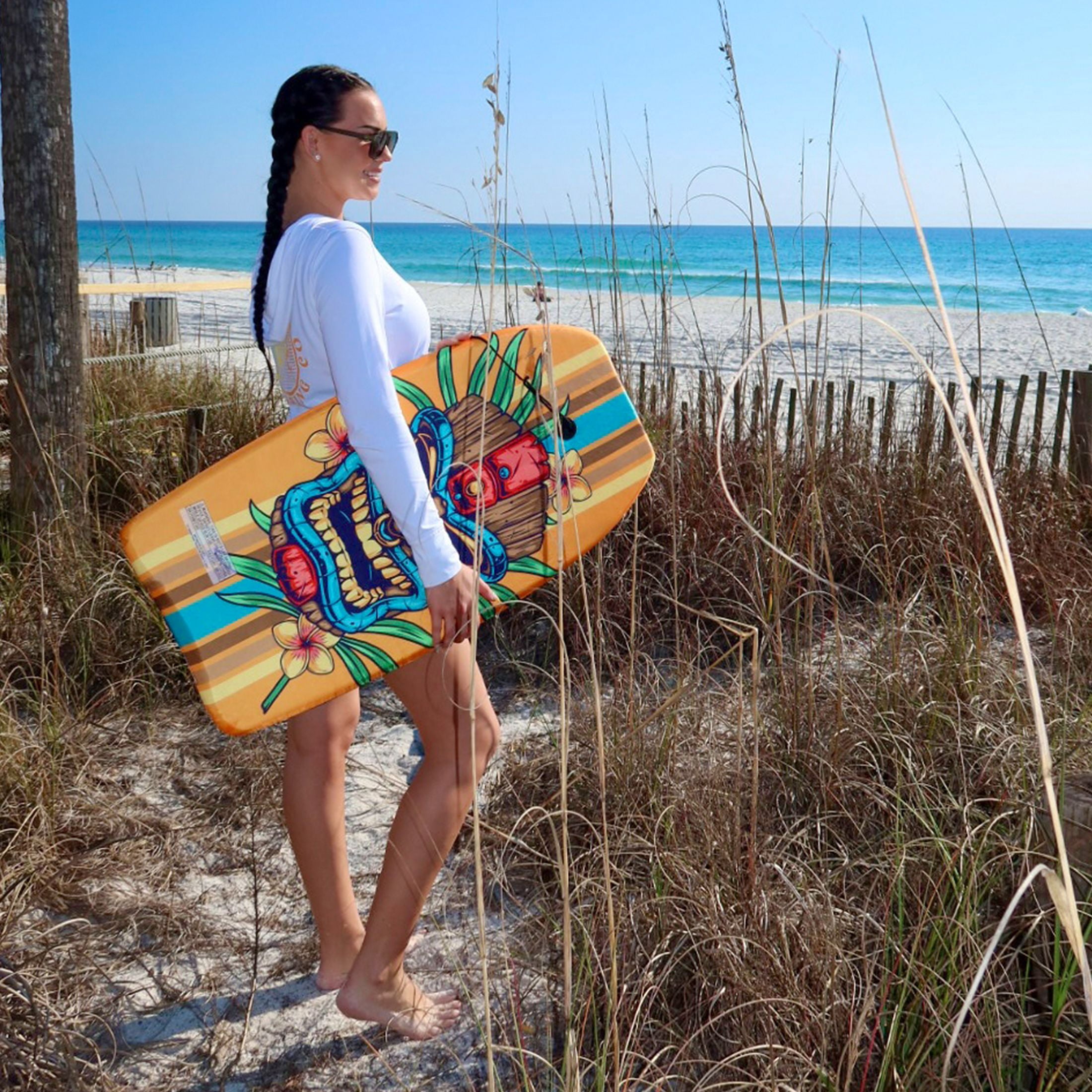 Bluewater Beach 37" Foam Bodyboard with Leash, 125-155 lbs., Tiki Print