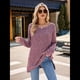 thumbnail image 5 of Suéter de Punto con Abertura Lateral Y2K para Mujer, Cuello Redondo, Larga, Blusa de Punto Liso con Abertura Lateral, Túnicas Vino Tinto L, 5 of 10