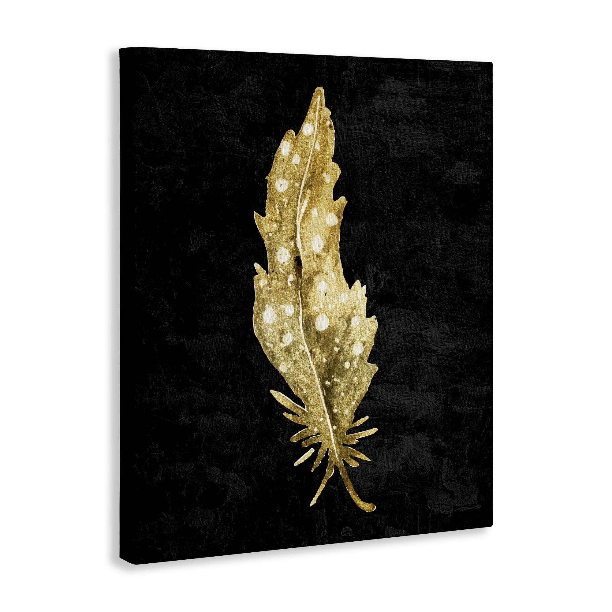 Feather On Black Canvas Wall Art, design by Kim Allen