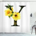 thumbnail image 1 of Ambesonne Letter Y Shower Curtain, Yellow Bells Capital Y, 69"Wx70"L, Yellow Green Black, 1 of 3