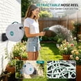 thumbnail image 2 of Yardlab Retractable Garden Hose Reel 66ft  x 1/2 inch Wall Mounted, 10-Function Sprayer Nozzle, Auto Rewind System with Any Length Lock & 180°Swivel Bracket, 2 of 10