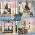 thumbnail image 5 of Colorful Stripe Outdoor Curtains for Patio Waterproof,Windproof Privacy Curtains with Weighted Bottom,Modern Pink Red Yellow Vertical Striped Outside Drapes for Picnic Garage Yard 54"x84" 2 Panel, 5 of 8