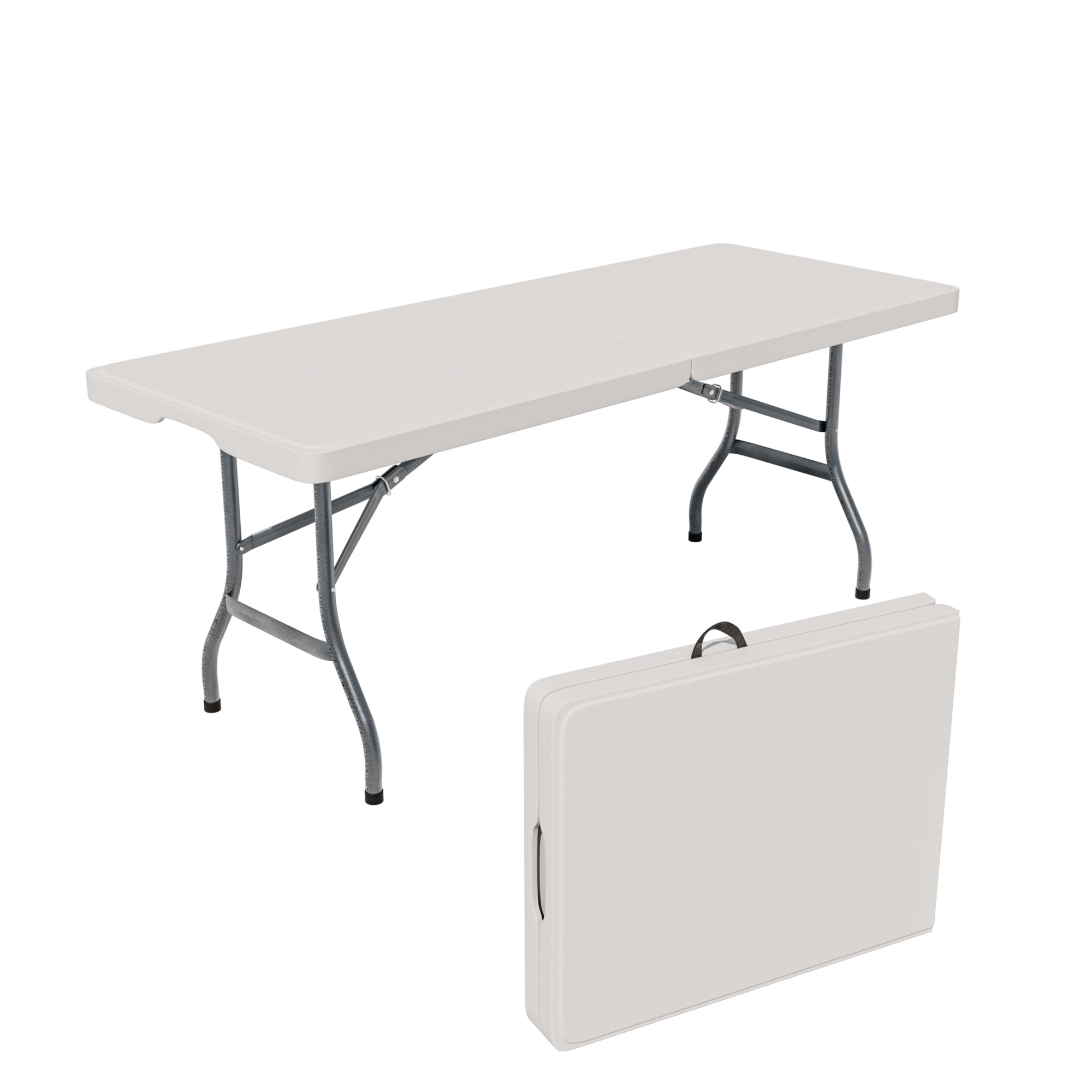 MAYEERTY 6'Bi-Fold Outdoor Picnic Table, 28"Width, 550lb Capacity, HDPE Top, No Assembly, Foldable & Portable