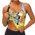 thumbnail image 4 of Lsque Bluey Printed Women'S Sports Bra, Compression, Moisture Wicking, High-Impact Sports Bra For Women,Supportive sports bra-Large, 4 of 9