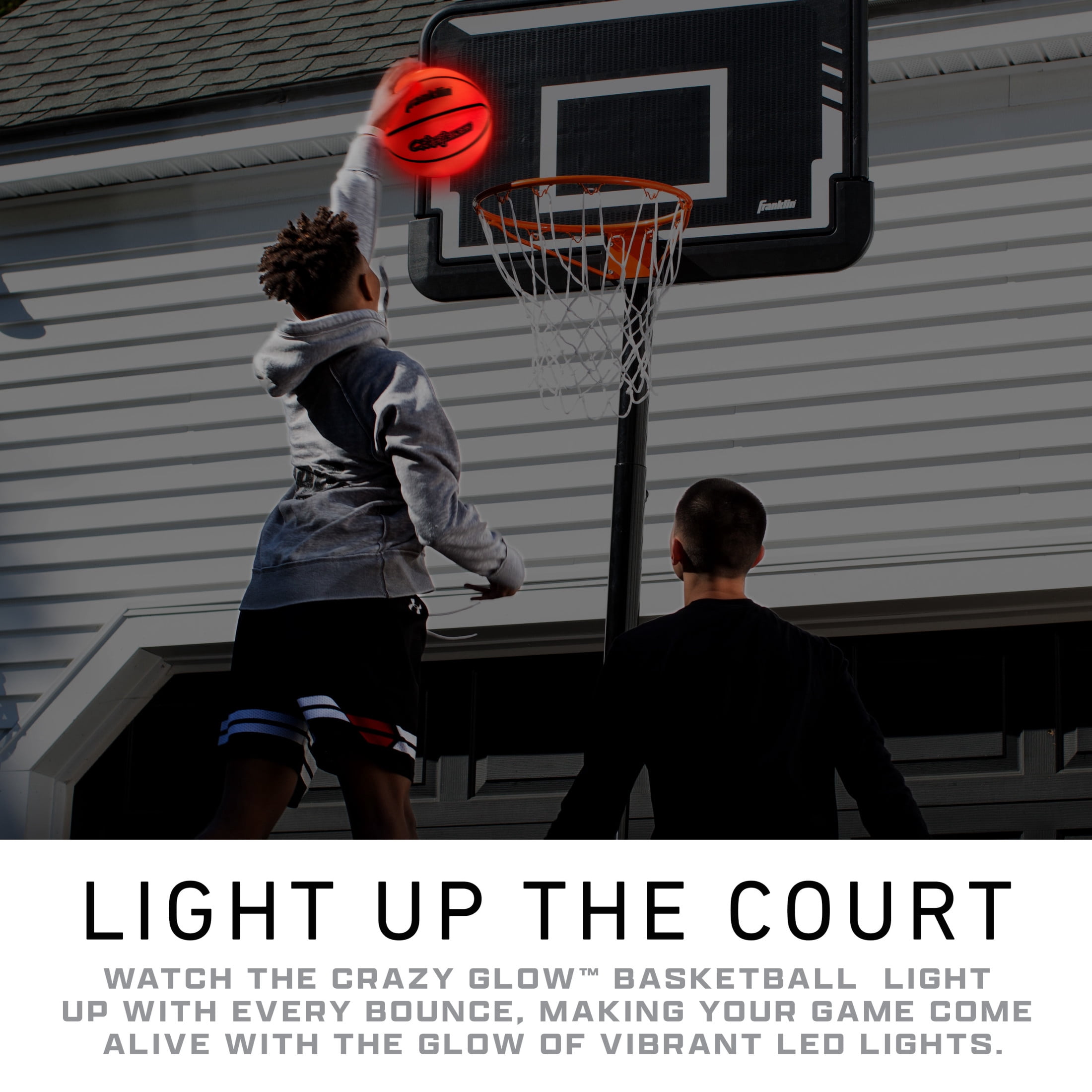 Franklin Sports Crazy Glow Light Up Basketball - Official Size 29.5"