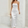thumbnail image 1 of Pisexur Robe à Manches Courtes à Col en V pour Femme, Décontractée, Couleur Unie, Poitrine Enveloppée, Dos Élastique, Robe en Satin pour Femme, Robe, 1 of 7