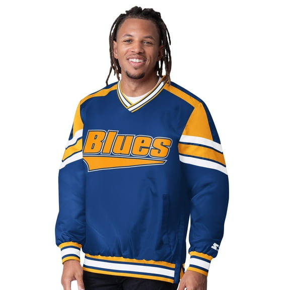 Men's Starter  Blue St. Louis Blues Reliever V-Neck Pullover Jacket