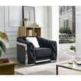 thumbnail image 2 of Glory Sapphire Velvet Upholstered Chair w/LED Accent Lighting in Black, 2 of 6