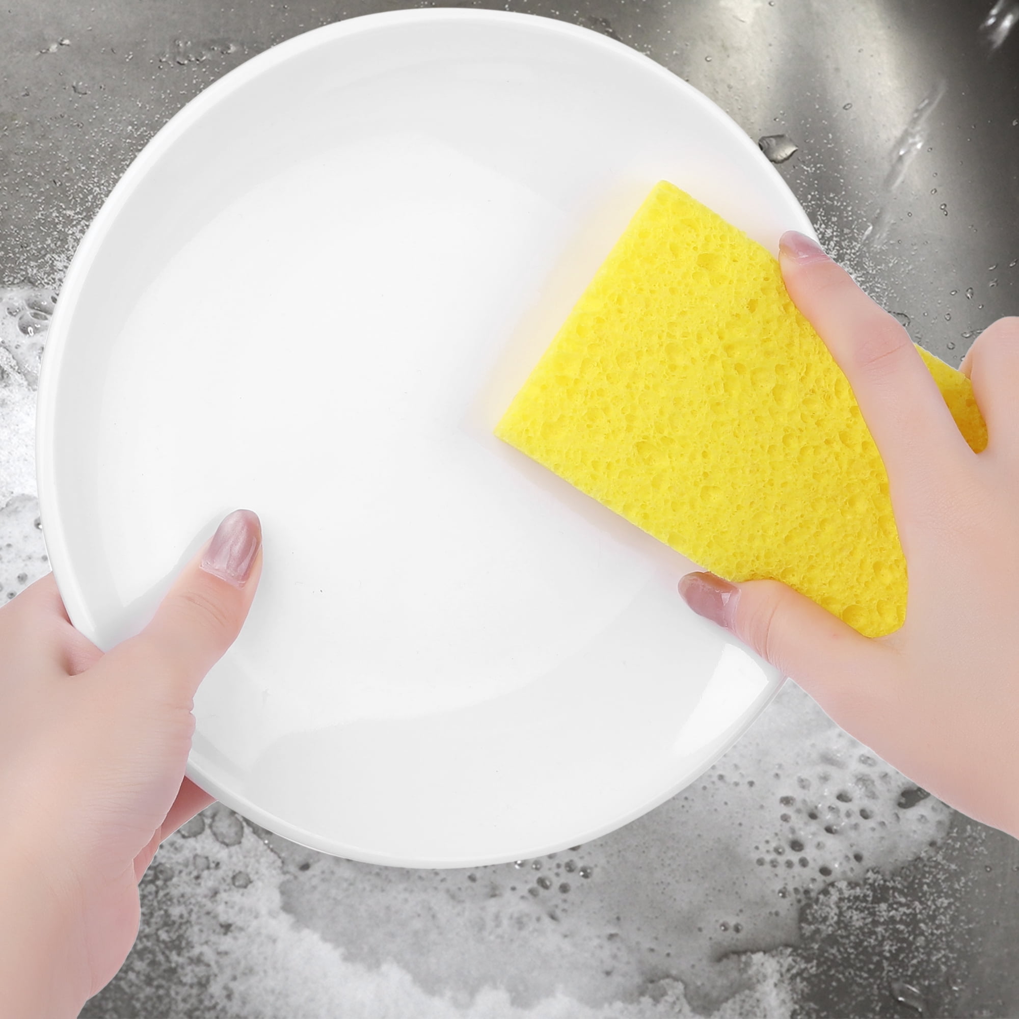 Unique Bargains 6 Pack Scrub Sponge Bulk Sponges Sponges Yellow