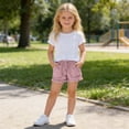 thumbnail image 4 of Frostluinai Girls Lightweight Jean Shorts Casual Baggy Fringe Hem Hot Pants Elastic Waist Comfy Denim Shorts Distressed Washed Jeans with Pocket 4-14Y, 4 of 9