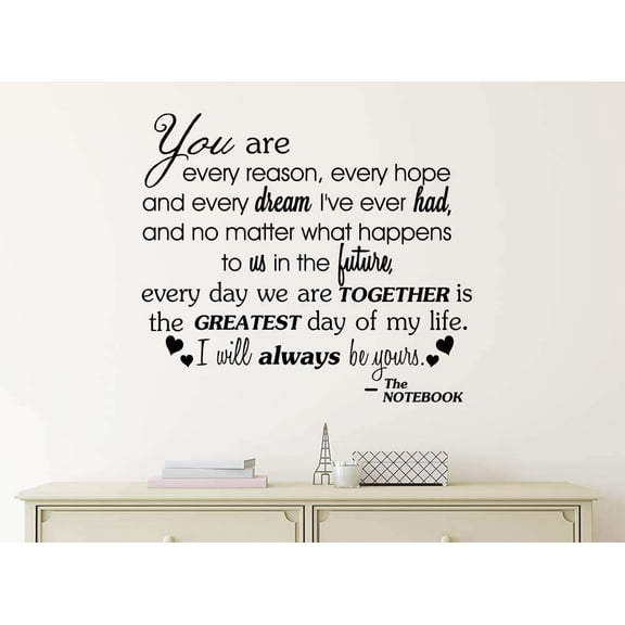 You are every reason every hope and every dream 23 x 20 Inspirational quote Monroe Hepburn religious Sticker Corinthians Wall Decal Art Decor Motivational Inspirational Sticker Decorative lettering