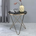 thumbnail image 2 of Simple Relax Round Glass Top End Table Champagne and Black, 2 of 5