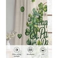 thumbnail image 6 of St Patrick's Day Sheer Curtains 63 Inch Length 2 Panels Set for Living Room/Bedroom, Green Shamrock Wreath Love Lucky Beige Kitchen Curtains Grommet Semi-Sheer Curtains Window Treatments 42"x63"x2, 6 of 7
