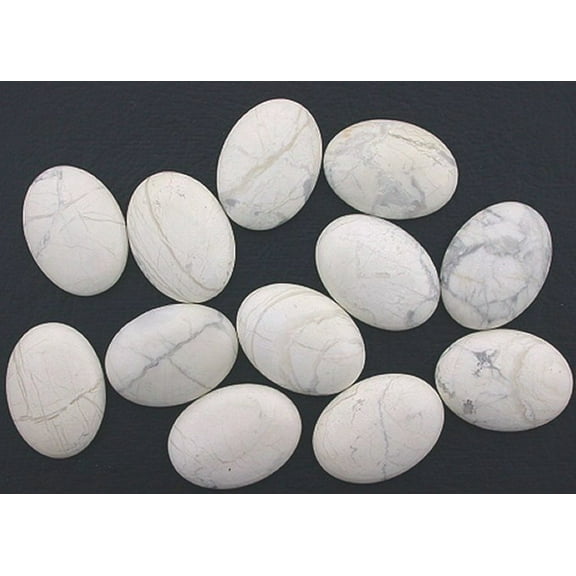 ONE 30x22 OVAL CREAM WHITE HOWLITE CABOCHON GEMSTONE GEM STONE