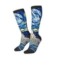 thumbnail image 2 of Haiem Vintage Starry Sky Shark Socks, Funny Novelty Crazy Design Cotton Socks Sports Socks Knee High Socks For Men, Women,1Pairs - Gift For Working Friends, 2 of 8