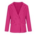 thumbnail image 4 of Lilgiuy Women Casual Comfortable Soild Long Sleeve Tops Jacket Outwear Pink，12（XXL） Winter Dresses for 2022, 4 of 5