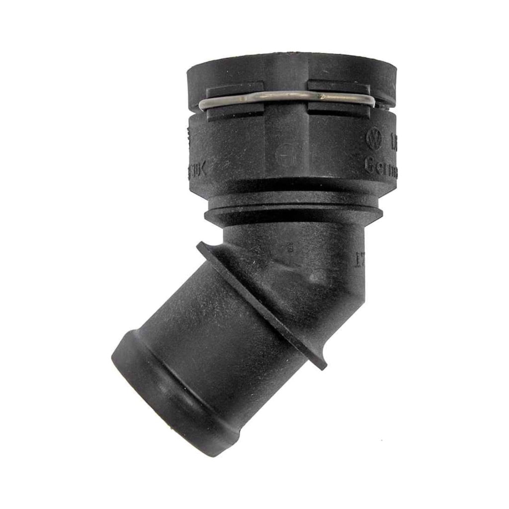 KarParts360 For Audi TT/TT Quattro 2000-2006 Coolant Hose Connector | Plastic Material | Quick Disconnect Fitting Attachment End 1 | Hose Barb Fitting Attachment End 2 | 45 Degree Fitting Angle