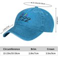 thumbnail image 6 of Hello 2022 Slogan Cowboy Hats Unisex Adjustable Baseball Caps Blue, 6 of 8