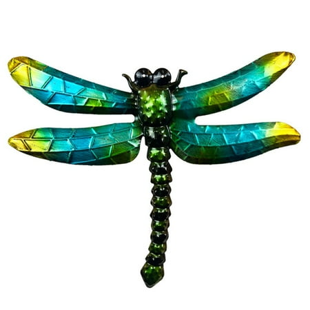 

Girlsshop Metal Dragonfly Wall Decor 3D Colorful Garden Art Dragonflies Hanging Decoration Blue