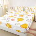 thumbnail image 5 of Erosebridal Chick Bed Sheets for Girls, Pink Flowers Full Size Sheets, 4-Piece 1 Flat Sheet 1 Fitted Sheet and 2 Pillowcases, 5 of 6