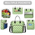 thumbnail image 2 of Green and White Checkered Pattern Insulated Leakproof Lunch Box for Women, Large Lunch Bag for Tween Teen Adult, Loncheras Para Mujer for Work Beach Travel Picnic Camping, 2 of 6